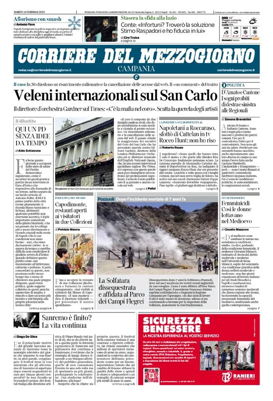 Prima-pagina-corriere del mezzogiorno-del-2025-02-15